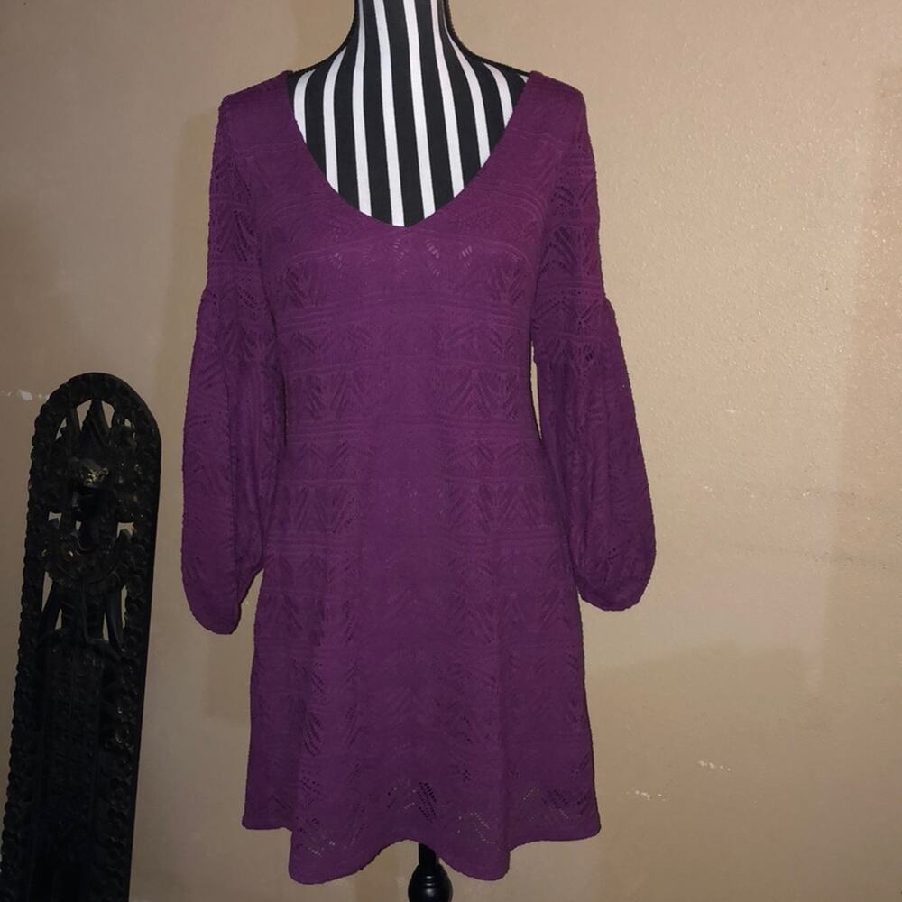 Maeve Purple FairyCore WitchCore Balloon Sleeves Laila Lace Dress